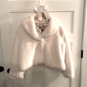 Bubish Australia faux fur evening jacket in ivory